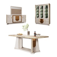 Meuble buffet de salle à manger en bois de luxe moderne, console de rangement contemporaine pour la maison, armoire de salon avec miroir