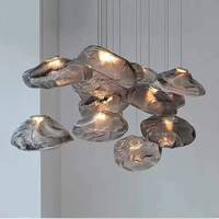 Lustre Moderne Nuageux pour Restaurant, Hôtel, Escalier Duplex, Décoration Créative de Bar, Suspension en Verre à Motifs Tissés