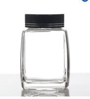 Pot en verre rond à large ouverture avec couvercle à vis électro-plaqué pour complément alimentaire en capsules de miel haut de gamme 50 100 75 180 280 360 ml en plastique