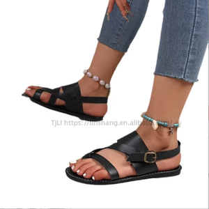 Summer New Women's Flats Korean Version Platform Beach Sandals Large Size Slip-On Closure Fashionable and Breathable - Product Image 6