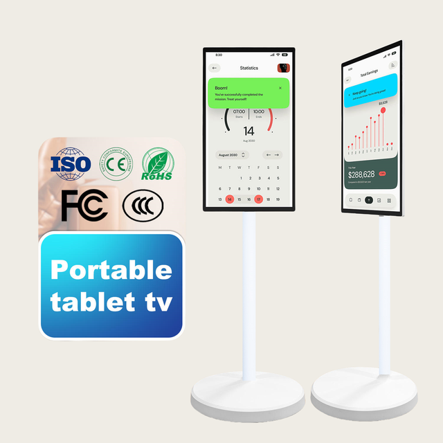 2024 New Smart Rotating Screen 21.5 27 32 Inch Unit Touch Display Ips Android 12 Touch Screen Mobile Portable Tv