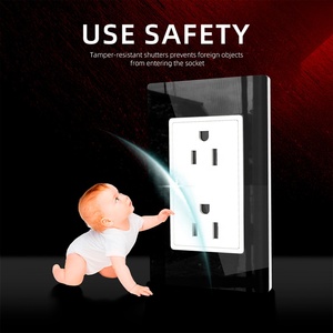 Enchufe de doble enchufe americano tipo 118 con placa acrílica, enchufes de pared para el hogar, enchufes <span class=keywords><strong>e</strong></span> interruptores eléctricos de 15A 16A, EE. UU. - Product Image 5