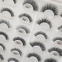 Faux cils 3D en vison synthétique noir naturel M 15-20mm pour cils en soie, bande complète, boîte magnétique, vente en gros