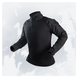 튼튼한 액티브 프로 아웃도어 전술 셔츠 지퍼 칼라 탑 벨크로 포켓 통기성 조절 가능한 커프 팔꿈치 패드 호환 - Product Image 2