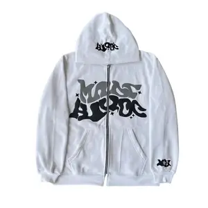 Trendy Y2K Gothic Punk Hip Hop Fashion Zipper Digital Print Hoodie Full zip hoodie