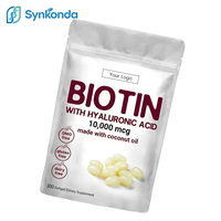 Complément de biotine OEM avec huile de coco en gélules à libération rapide pour des cheveux, une peau et des ongles sains – Capsules de beauté pour femmes en vrac