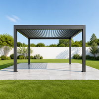 Gazebo Éco-responsable Premier Elite Noir – Zone de Repas Chic et Moderne, Veranda Mat de Pointe avec Aménagement de Jardin
