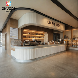 Muebles de Madera a Medida para Cafetería, Diseño de Interiores con Iluminación LED, Barra de Café Personalizable - Product Image 3