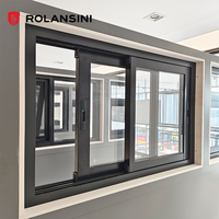 Ventanas Automáticas de Doble Vidrio de Aleación de Aluminio Rolansini, Diseño Francés, Apertura Horizontal, Acero Inoxidable, Insonorizadas para Viviendas