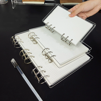 Reliure transparente en acrylique A5 A6 B5, carnet A5, 40 feuilles, 80 pages