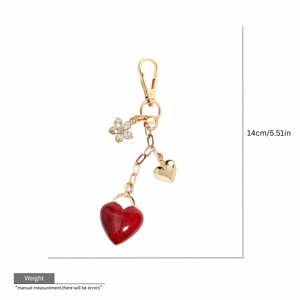 Nouveauté <span class=keywords><strong>2026</strong></span> Collection Printemps Personnalisée Porte-clés en Alliage de Zinc en Forme de Cœur avec Fleur en Cristal pour Femmes - Product Image 5