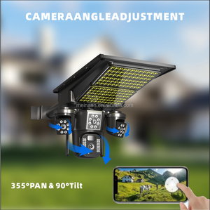 كاميرا V380 Pro الخارجية اللاسلكية تعمل بالطاقة الشمسية مع <span class=keywords><strong>3</strong></span> عدسات، كاميرا مراقبة CCTV مع بطاقة SIM 4G، كاميرا إضاءة شوارع تعمل بالطاقة الشمسية - Product Image 4