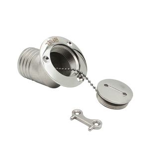 Cubierta de bote de acero inoxidable 316, 45 grados, relleno, cuello en ángulo sin llave, 1-1/2 "(38mm), DEO/combustible/agua/GAS marino - Product Image 1