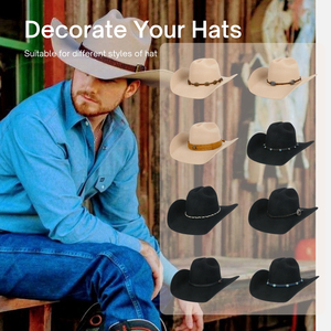 Unisex 100% Len Filt Màu Be Phong Cách Phương Tây Chapeau Tùy Chỉnh Kim Loại Biểu Tượng Cao Bồi Mũ Với Rộng vành Cho Du Lịch Và Đảng Bán Buôn - Product Image 6