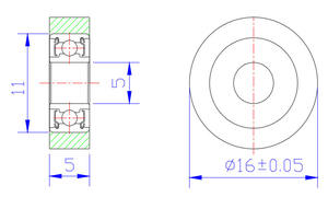 Pulley Roller Pengatur Ketegangan Sabuk Konveyor dengan Bantalan untuk Jalur Pengemasan dan Perakitan, ID5~6mm OD16~40mm, Rotasi Halus - Product Image 3
