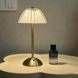 Modern Midcentury Touch LED Warm White <b>Table</b> <b>Lamp</b> with Metal Base and Wood Dome <b>Shade</b> Eco-friendly Bedside Lighting High CRI 90 - Product Image 3