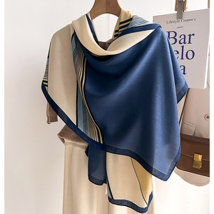 Bufanda de invierno de moda para <span class=keywords><strong>mujer</strong></span>, chal grande y capa larga, <span class=keywords><strong>lana</strong></span> de oveja de imitación bloqueada de color y seda cálida hecha de Cachemira - Product Image 4