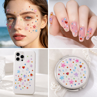 Autocollants de bijoux en cristal scintillant, formes variées, strass autocollants, décorations colorées pour le visage et le corps sur scène