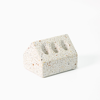 BECORA fabriqué à la main Terrazzo porte-stylo ciment organisateur de bureau porte-stylo en forme de maison et porte-carte de visite accessoire de décoration de bureau