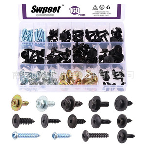 Kit de vis métalliques pour voiture Winning Journey, 160 pièces, tête ronde Phillips, pour réparation et remplacement, kit de fixation automobile - Product Image 1