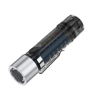 ไฟฉาย LED ขนาดเล็กแบบชาร์จได้ พร้อมแสงสีแดงและสีน้ำเงิน ไฟฉายพวงกุญแจสำหรับใช้งานกลางแจ้ง วัสดุ ABS - Product Image 1