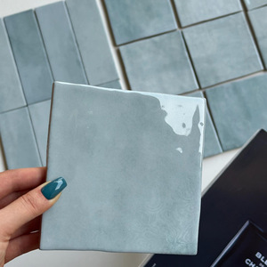 Màu Xanh Muối Loạt Hiện Đại Handmade Sứ Matte Nhỏ Gạch Vuông Cho Phòng Tắm Nhà Bếp Tường Thanh Gạch - Product Image 4