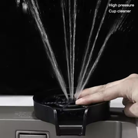 Robinet intelligent cascade LED chromé noir fait main FSH OEM, évier de cuisine moderne en acier inoxydable avec design composite pour lave-vaisselle