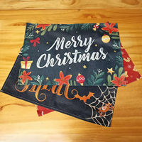 Sets de table en lin tricoté contemporains et écologiques personnalisés pour décorations de table de Noël