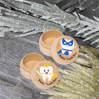 Porte-fée des dents en bois personnalisé personnalisé avec technique peinte Boîte de rangement souvenir des dents pour enfants Couvercle Oreiller de fée des dents