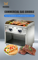 Grill à gaz à surface plate, grande capacité, température constante, machine à griller commerciale à haute efficacité pour la cuisson des steaks et des hamburgers