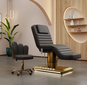 Lit de beauté électrique moderne à 3 moteurs, réglable, pour hôpital, spa facial, thérapie des cils, massage, pliable, portable, usage commercial/salle de sport - Product Image 4