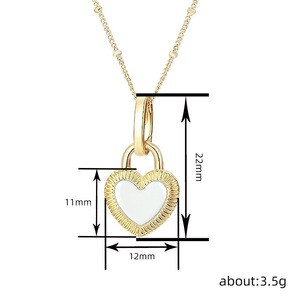 Collana con Ciondolo a Cuore in Stile Smaltato per Donne, Gioielli Vintage alla Moda per Uso Quotidiano, Idea Regalo - Product Image 4
