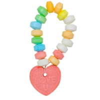 Vente en gros de bonbons en forme de bracelet cœur colorés, bonbons en tablettes, bijoux perlés, bonbons aux saveurs de fruits mélangés, bonbons de la Saint-Valentin