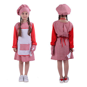 Disfraz de Chef para Niñas Bsrlons, Conjunto de Delantal y Gorro a Cuadros Rojos, 5-7 Años, Juguete de Cocina, Juego de Imitación, Fantasía, Cuento de Hadas - Product Image 1