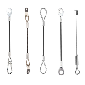 Cuerda trenzada de <span class=keywords><strong>acero</strong></span> galvanizado <span class=keywords><strong>Cable</strong></span> DE SEGURIDAD DE DOBLE bucle Cerradura de equipaje Revestimiento de plástico Montaje de bobina de corte soldado Alambre plano doblado - Product Image 1