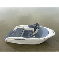 Bateau électrique à coque en PE, embarcation électrique avec audio Bluetooth et batterie haute capacité