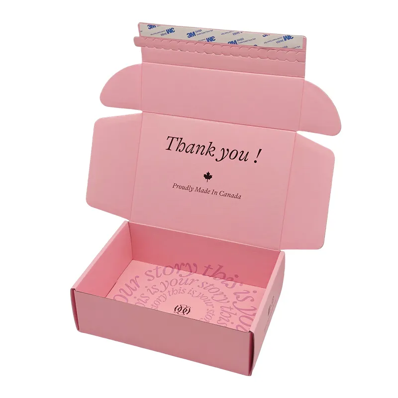 Лидер продаж, роскошная доставка на молнии, почтовая бумажная коробка, самоклеящаяся герметизирующая отрывная лента, розовая бумажная коробка