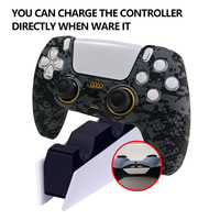 Coque en silicone antidérapante sans fil noire personnalisée TOYILUYA pour manette - Coques de protection