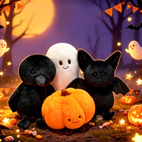 Peluche fantôme d'Halloween, coussin décoratif mignon, jouet en peluche chauve-souris et corbeau de dessin animé, cadeau de fête, décoration