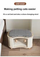 Lit superposé pour chat de style villa, moderne et luxueux, en bois écologique, toutes saisons, peu encombrant, avec fermeture à boutons, imprimé pour salon - Grande Vente