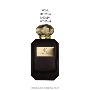 <span class=keywords><strong>Vente</strong></span> directe d'usine de flacons de parfum en verre de luxe de 100 ml, flacon en verre noir, couleur personnalisée et étiquette métallique avec boîte d'emballage - Product Image 5