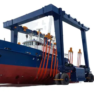 Allwheel steering travel lift ship crane 50 ton boat hoist lift on sale