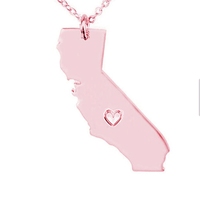 Collier Acier Inoxydable Bijouterie État Californie Charme État Carte Collier Coeur Colliers Bijoux