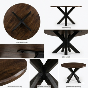 Wholesale Customized dark <b>brown</b> Modern Metal Leg Coffee <b>Table</b> Popular Set for Home Kitchen Restaurant Living Room - Product Image 2