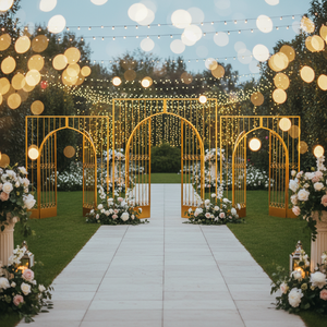 High Quality Golden Metal Wedding <b>Backdrop</b> Frame Custom Size Stage Background Wedding Arch for <b>Party</b> Event Deco - Product Image 6