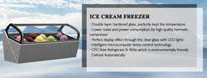 Chất lượng cao hiệu quả chi phí duy nhất nhiệt độ kem Tủ đông vật liệu thủy tinh dẫn ánh sáng hiển thị nhanh chóng đông lạnh nhiệt độ thấp - Product Image 4