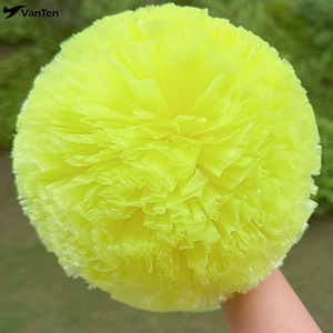 Nouveaux pompons de cheerleading écologiques jaunes <span class=keywords><strong>fluo</strong></span> personnalisables de 4/3,5 pouces pour les compétitions Allstar et les événements de danse - Product Image 2