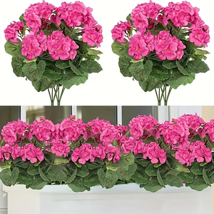 Lot de 4 fleurs artificielles de dahlias roses, plantes décoratives pour la décoration de jardin et de patio extérieur - Product Image 4