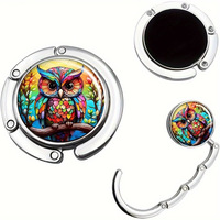 Gancho Colgante Portátil de Aleación de Zinc con Diseño de Búho Adorable, Gancho Delicado para Bolsos de Mujer, Regalo Personalizado para Escritorio