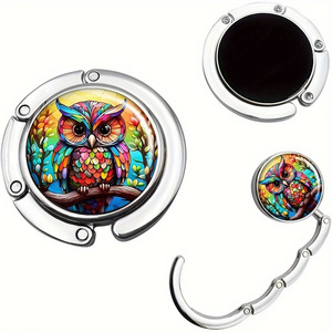 Gancho Colgante Portátil con Diseño de Búho, Gancho Metálico Plegable para Escritorio, Gancho Delicado para Bolsos de Mujer - Product Image 3